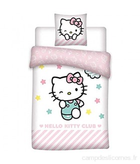 HK Hello Kitty Club - Parure de Lit Enfant - Housse de Couette