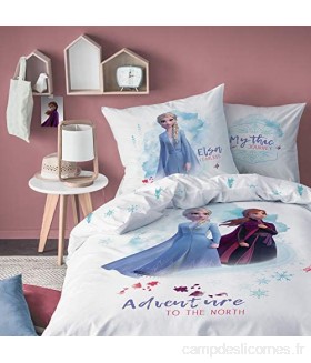 La Reine des Neiges Parure de lit Disney 2 - Housse de Couette + taie d'oreiller