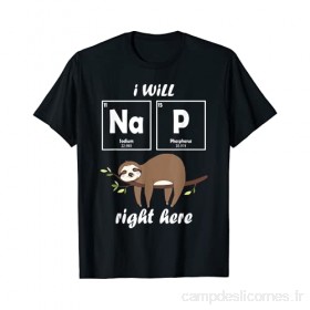 Kawaii Sloth Je vais faire la sieste ici Science Nap Sloths T-Shirt