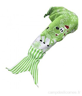 Mermaid Tail Couverture Sirène Couverture de queue tricotée main Crochet Motif Cartoon Canapé Blanket Blanket climatisation Camping Voyage d'affaires et Voyage parfait Sélection de cadeaux vert 1