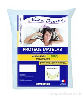 Nuit de France 329403 70/190 Protège Matelas Coton/PVC Blanc 190 x 70 x 1 cm
