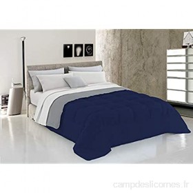 Italian Bed Linen Couette d'hiver 250 x 200 cm Blu Scuro/Grigio Chiaro