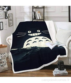 NICHIYO Totoro Plaid plaid polaire extra couverture de canapé couverture moelleuse pour adultes enfants en microfibre pour canapé de lit et couverture en laine 07 150 x 200 cm