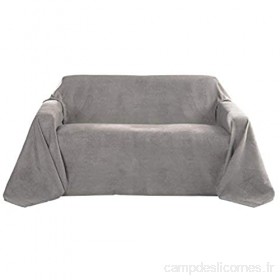 Beautissu Romantica Couverture - Plaid - 210x280cm - Couvre-lit ou sofa jeté de canapé effet velours - Gris