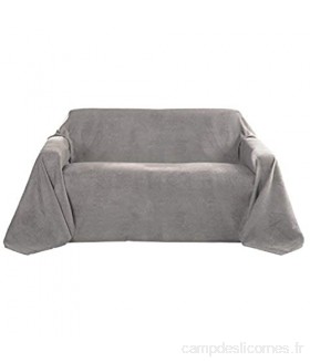 Beautissu Romantica Couverture - Plaid - 210x280cm - Couvre-lit ou sofa jeté de canapé effet velours - Gris