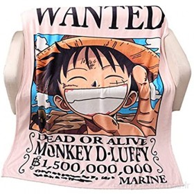 Sweet&rro17 Anime One Piece Luffy Wanted Couverture en flanelle moelleuse plaid / couverture de canapé / couverture de voyage